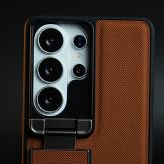 Galaxy Ultra Series Premium Leather Texture Case Metal Stand & Camera Protection