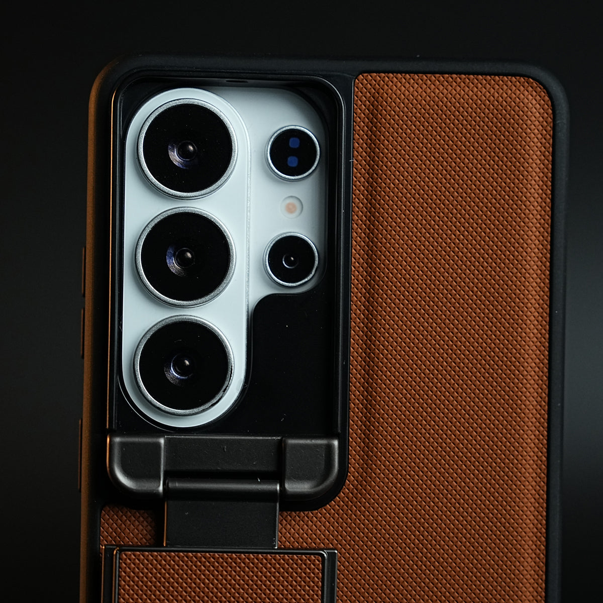 Galaxy Ultra Series Premium Leather Texture Case Metal Stand & Camera Protection
