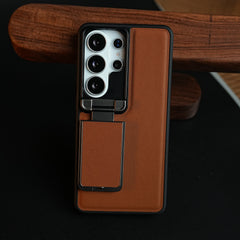 Galaxy Ultra Series Premium Leather Texture Case Metal Stand & Camera Protection