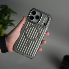 iPhone 17 Pro MagSafe Suitcase Design Case | Shockproof Ribbed Texture Back Cover