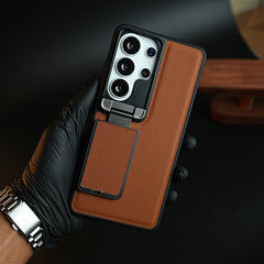 Galaxy Ultra Series Premium Leather Texture Case Metal Stand & Camera Protection