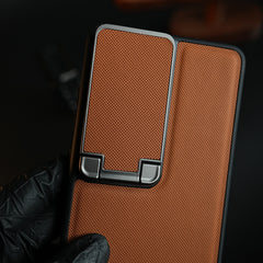 Galaxy Ultra Series Premium Leather Texture Case Metal Stand & Camera Protection