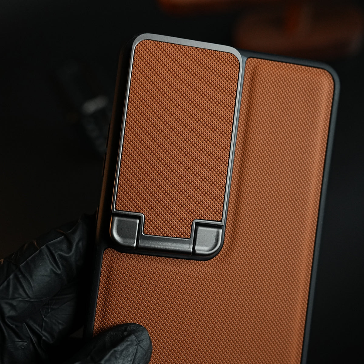 Galaxy Ultra Series Premium Leather Texture Case Metal Stand & Camera Protection