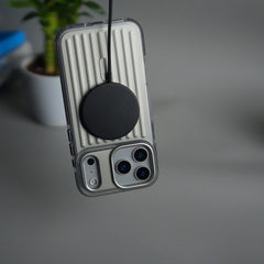 iPhone 17 Pro MagSafe Suitcase Design Case | Shockproof Ribbed Texture Back Cover