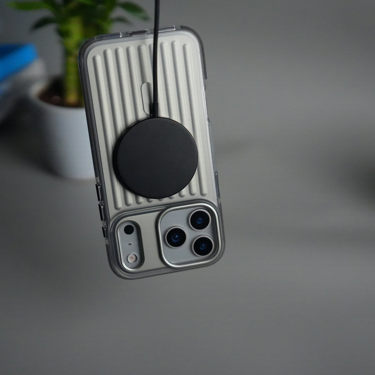 iPhone 17 Pro MagSafe Suitcase Design Case | Shockproof Ribbed Texture Back Cover