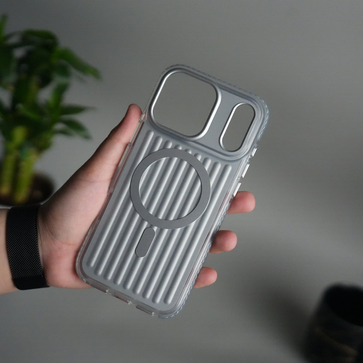 iPhone 17 Pro MagSafe Suitcase Design Case | Shockproof Ribbed Texture Back Cover