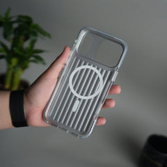 iPhone 17 Pro MagSafe Suitcase Design Case | Shockproof Ribbed Texture Back Cover