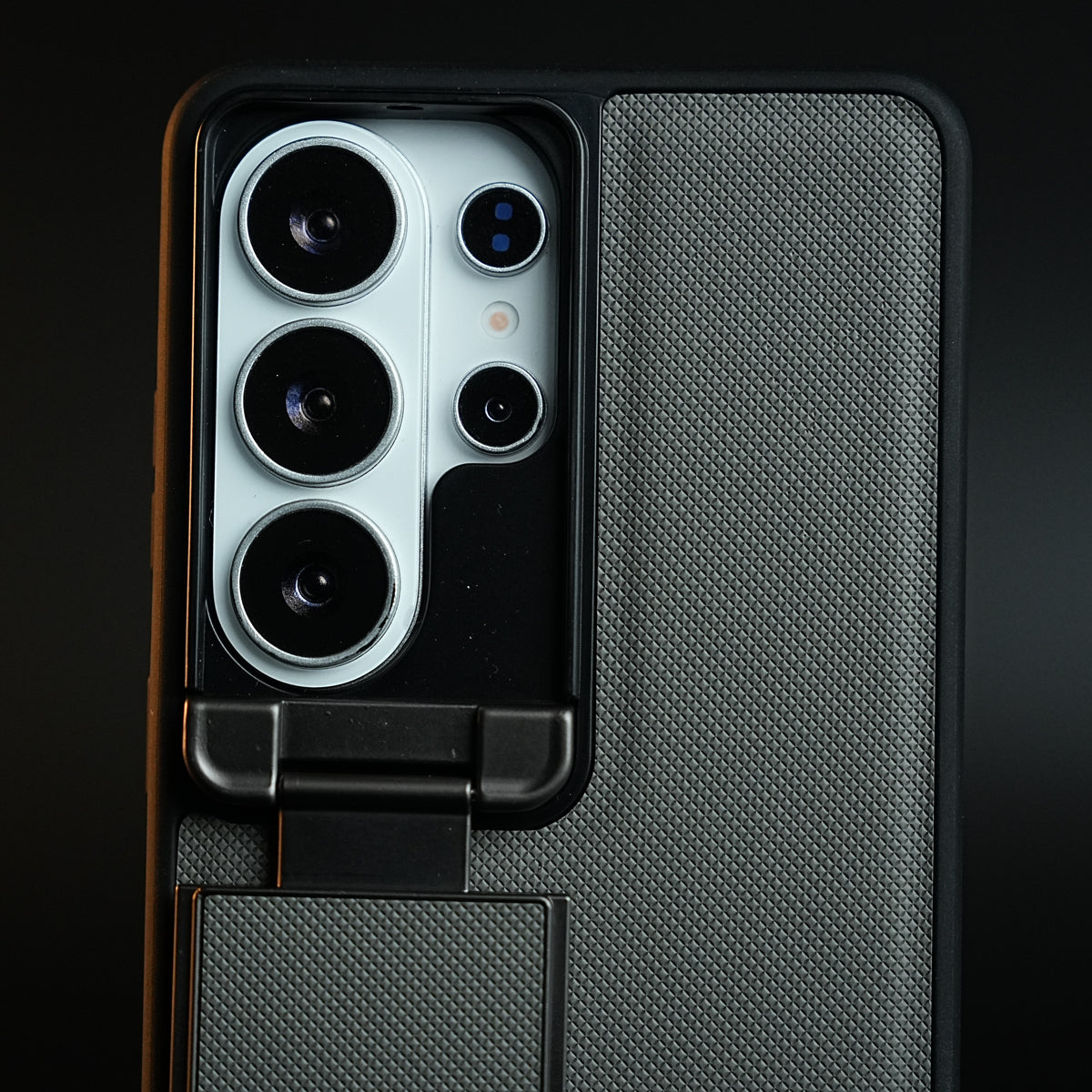 Galaxy Ultra Series Premium Leather Texture Case Metal Stand & Camera Protection