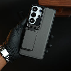 Galaxy Ultra Series Premium Leather Texture Case Metal Stand & Camera Protection