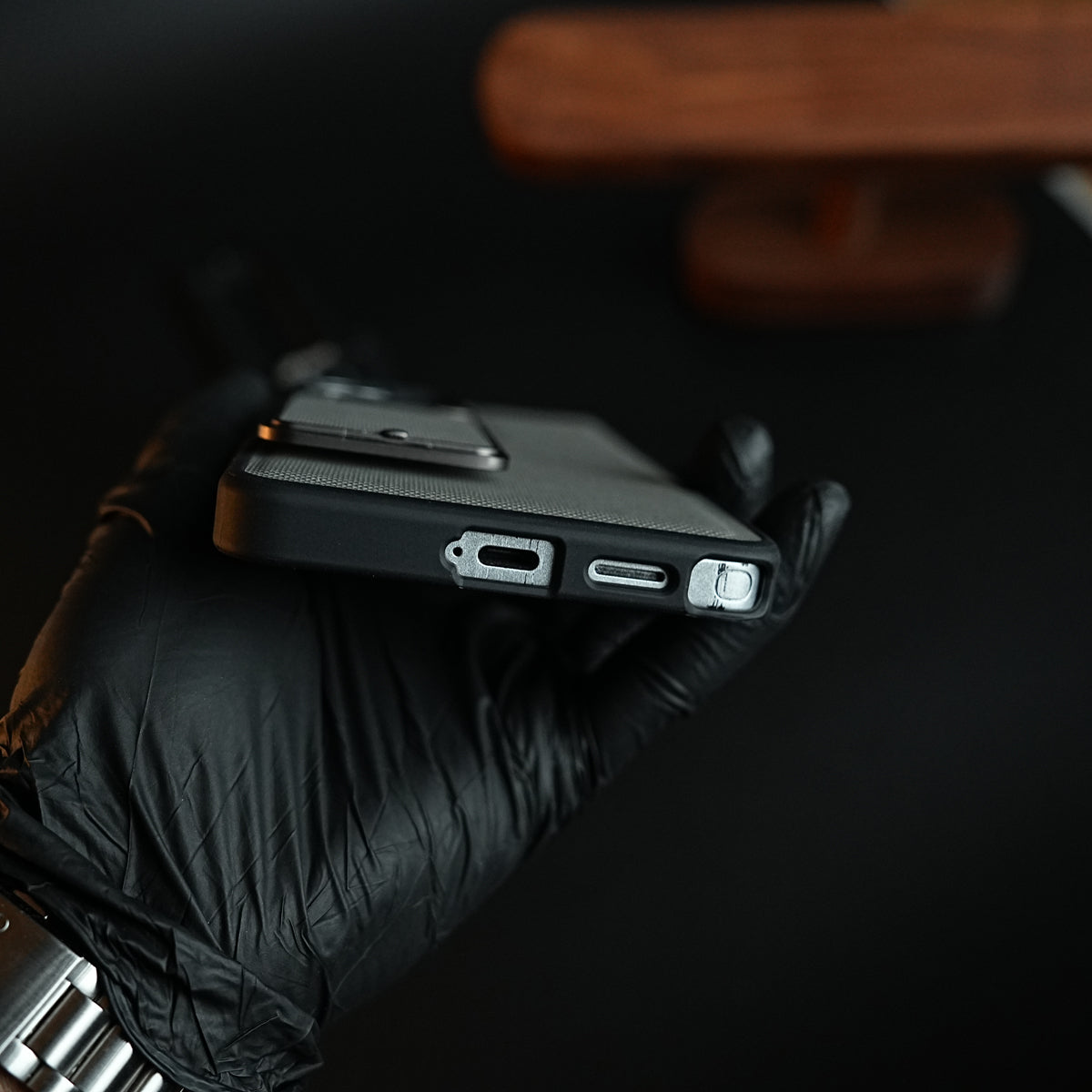 Galaxy Ultra Series Premium Leather Texture Case Metal Stand & Camera Protection