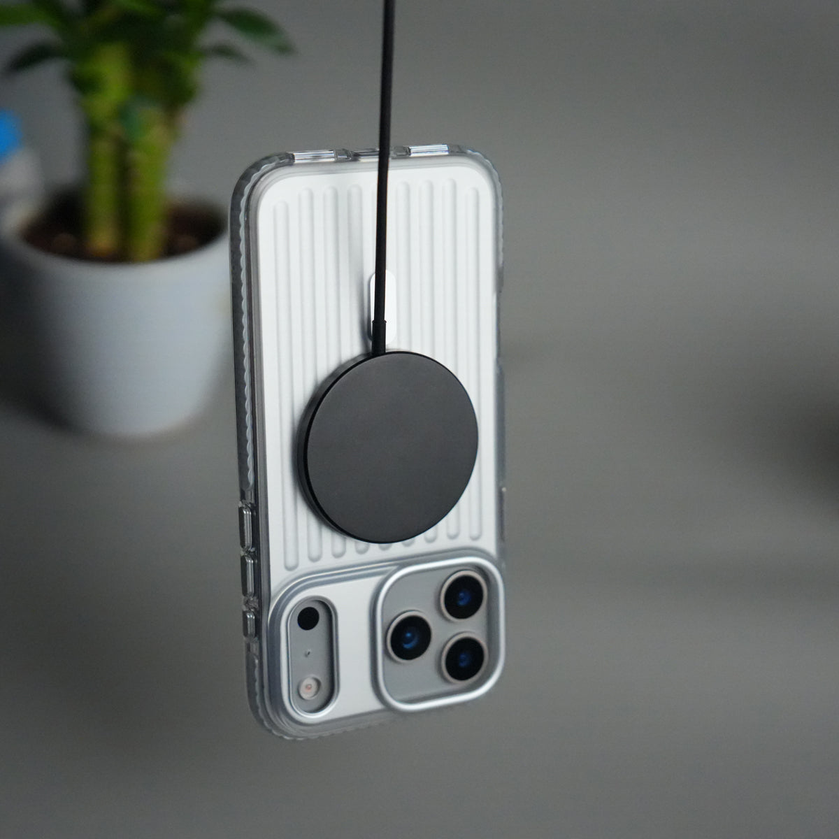 iPhone 17 Pro MagSafe Suitcase Design Case | Shockproof Ribbed Texture Back Cover