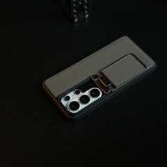 Galaxy Ultra Series Premium Leather Texture Case Metal Stand & Camera Protection