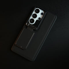 Galaxy Ultra Series Premium Leather Texture Case Metal Stand & Camera Protection