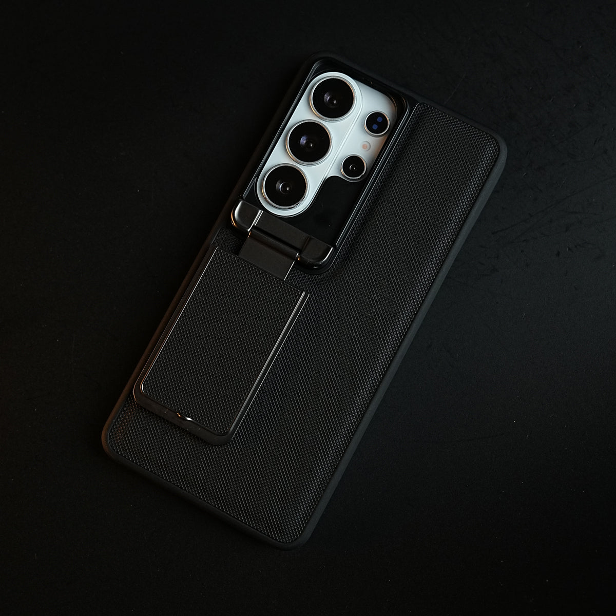 Galaxy Ultra Series Premium Leather Texture Case Metal Stand & Camera Protection