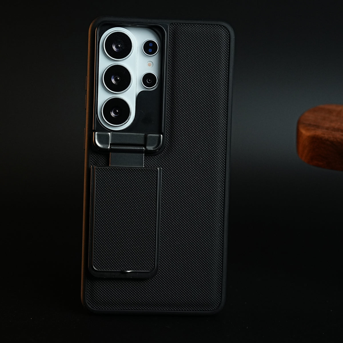 Galaxy Ultra Series Premium Leather Texture Case Metal Stand & Camera Protection
