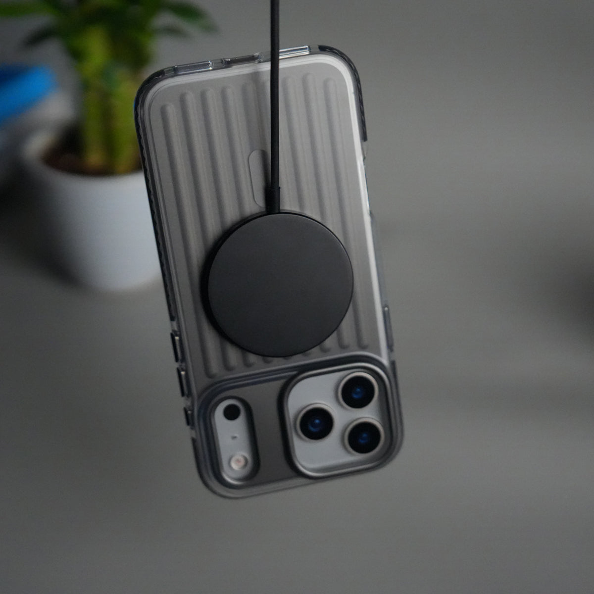 iPhone 17 Pro MagSafe Suitcase Design Case | Shockproof Ribbed Texture Back Cover