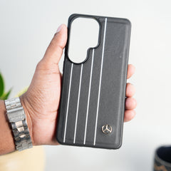 Samsung Galaxy S26 Ultra Merc White Line Pattern PU Leather Case Cover