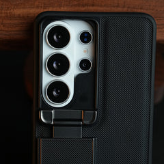 Galaxy Ultra Series Premium Leather Texture Case Metal Stand & Camera Protection