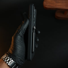 Galaxy Ultra Series Premium Leather Texture Case Metal Stand & Camera Protection