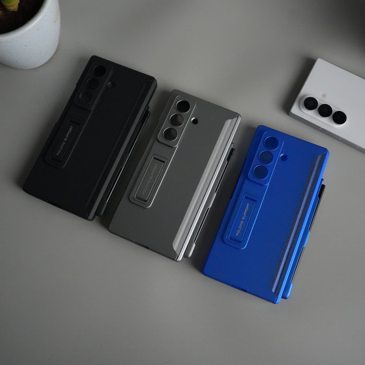 Galaxy Z Fold 7 Case with S Pen Holder & Kickstand | Front + Back Protection Cover