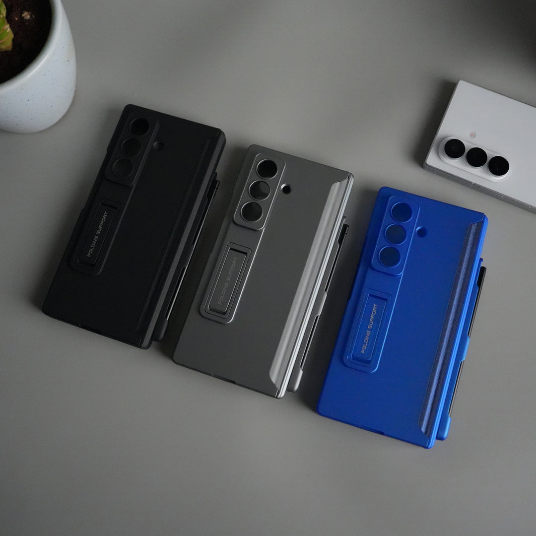 Galaxy Z Fold 7 Case with S Pen Holder & Kickstand | Front + Back Protection Cover