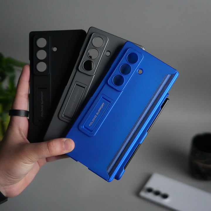 Galaxy Z Fold 7 Case with S Pen Holder & Kickstand | Front + Back Protection Cover