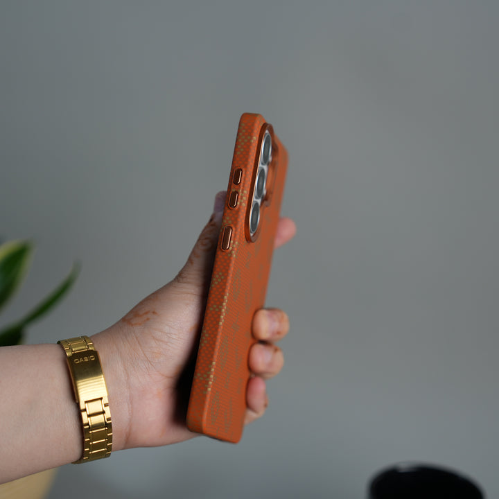 Galaxy S26 Ultra Aramid Fiber Design Slim Case Cover  | MagSafe Supported | Orange