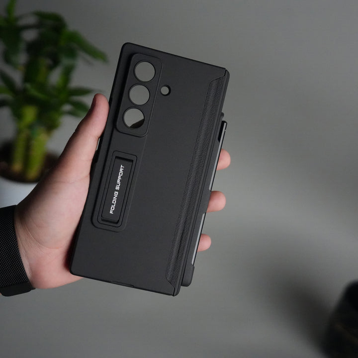 Galaxy Z Fold 7 Case with S Pen Holder & Kickstand | Front + Back Protection Cover