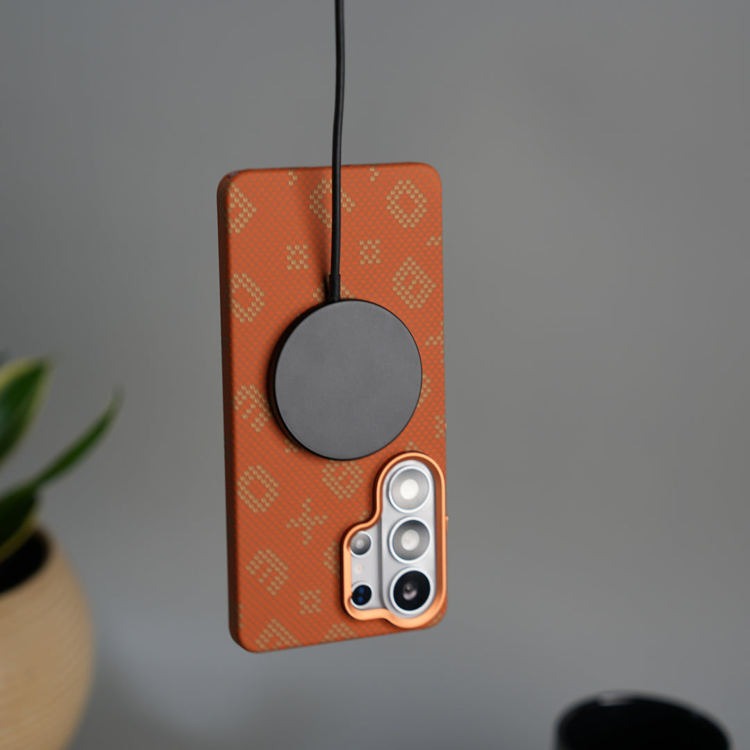 Galaxy S26 Ultra Aramid Fiber Design Slim Case Cover  | MagSafe Supported | Orange