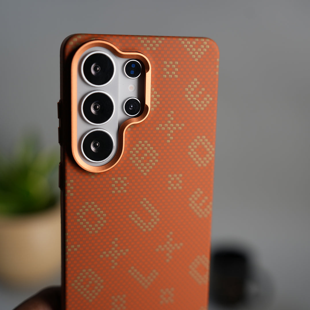 Galaxy S26 Ultra Aramid Fiber Design Slim Case Cover  | MagSafe Supported | Orange