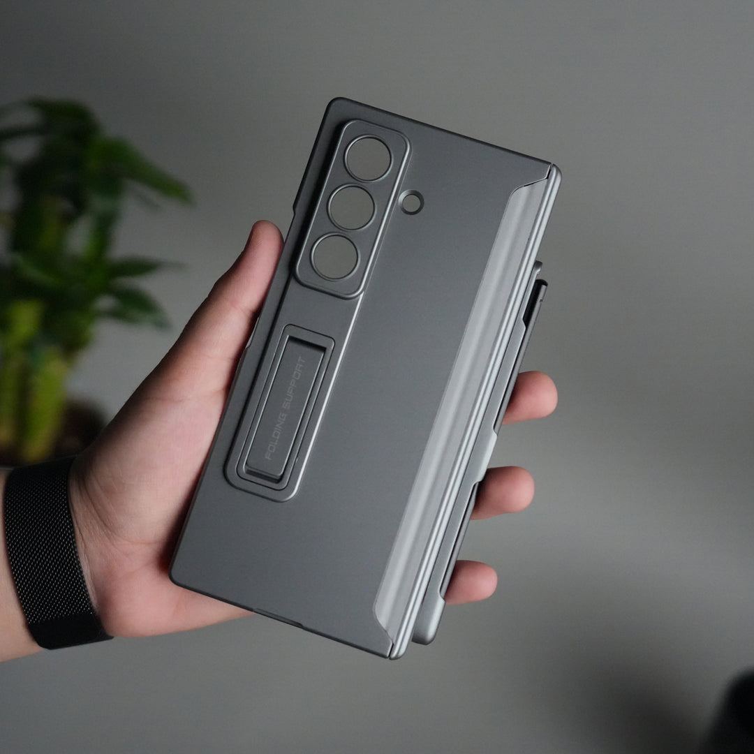 Galaxy Z Fold 7 Case with S Pen Holder & Kickstand | Front + Back Protection Cover