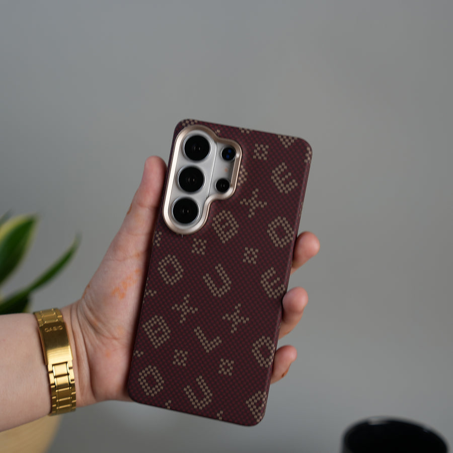 Galaxy S26 Ultra Aramid Fiber Design Slim Case Cover  | MagSafe Supported | MAROON