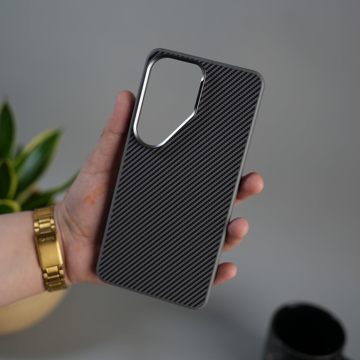 Galaxy S26 Ultra Metal Camera Ring Carbon Fiber Design Cover