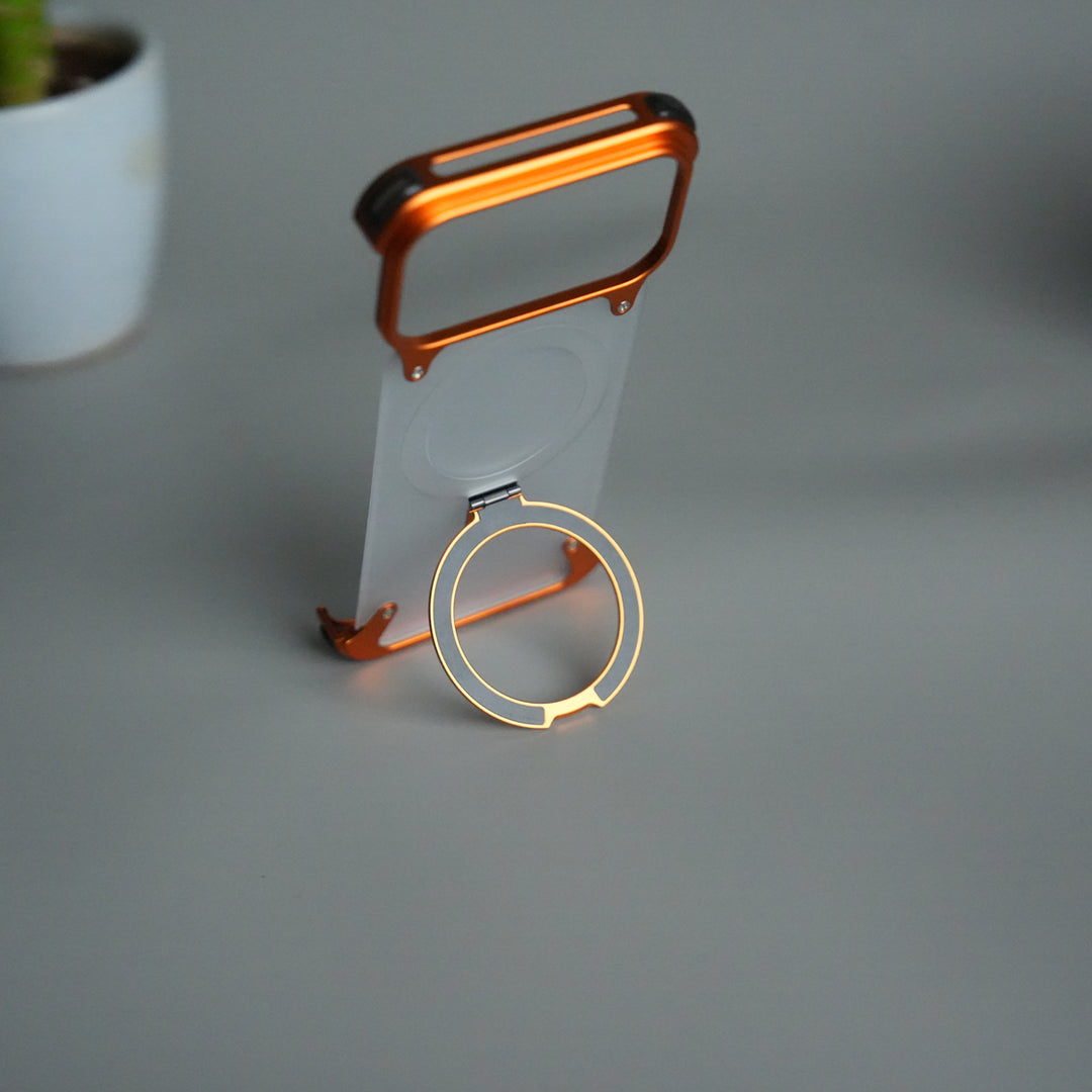iPhone 17 Pro Frosted Frameless Metal Kickstand Case