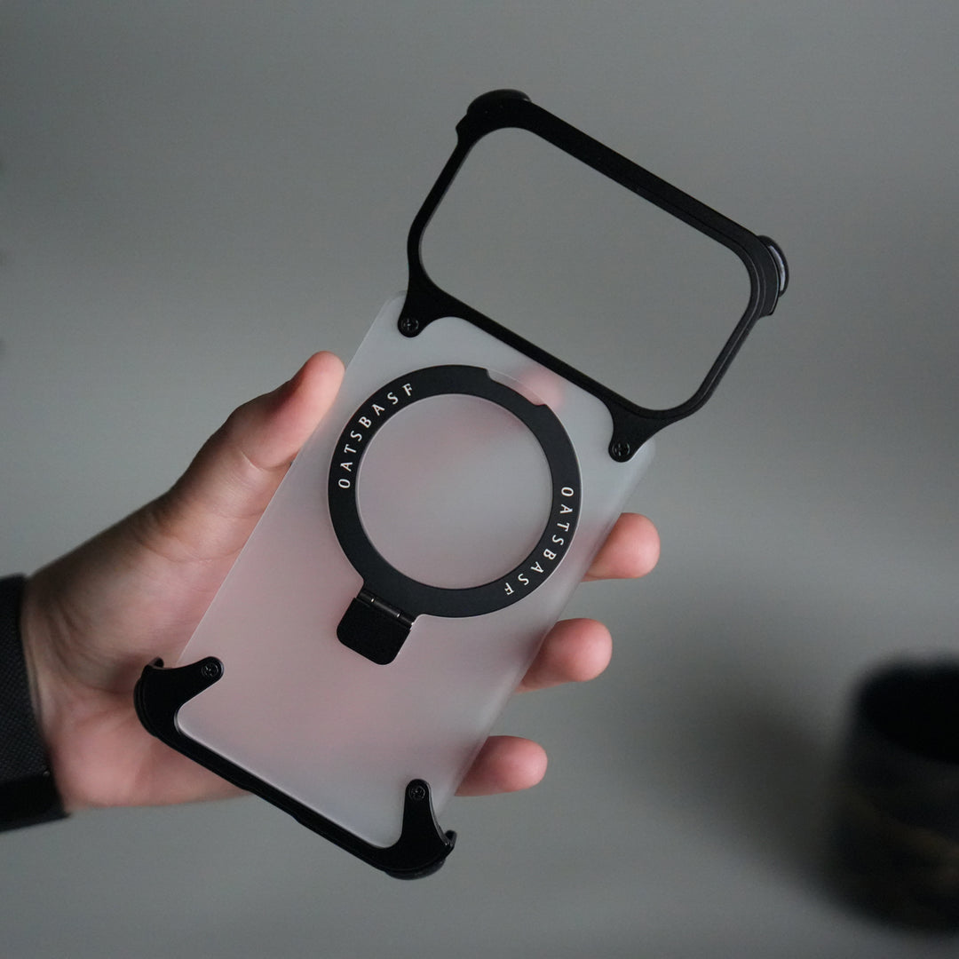 iPhone 17 Pro Frosted Frameless Metal Kickstand Case