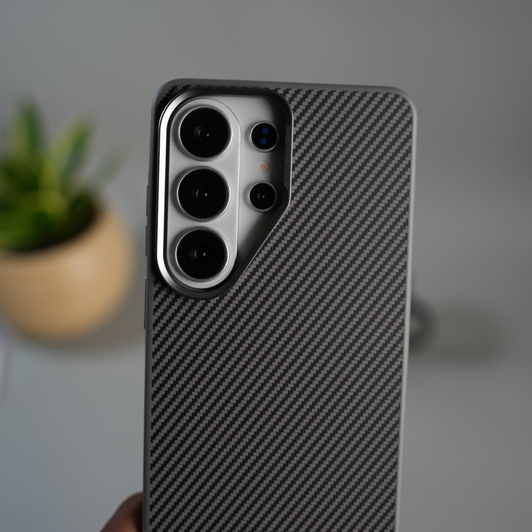 Galaxy S26 Ultra Metal Camera Ring Carbon Fiber Design Cover