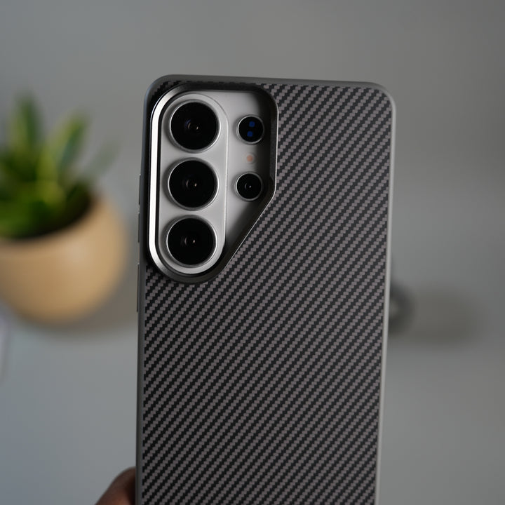 Galaxy S26 Ultra Metal Camera Ring Carbon Fiber Design Cover
