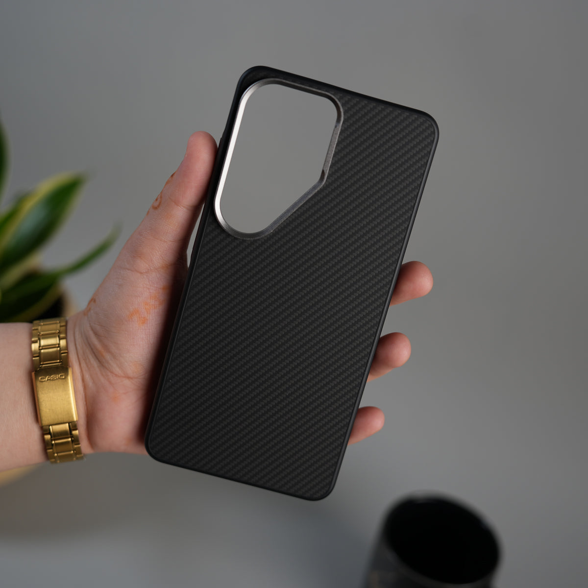 Galaxy S26 Ultra Metal Camera Ring Carbon Fiber Design Cover