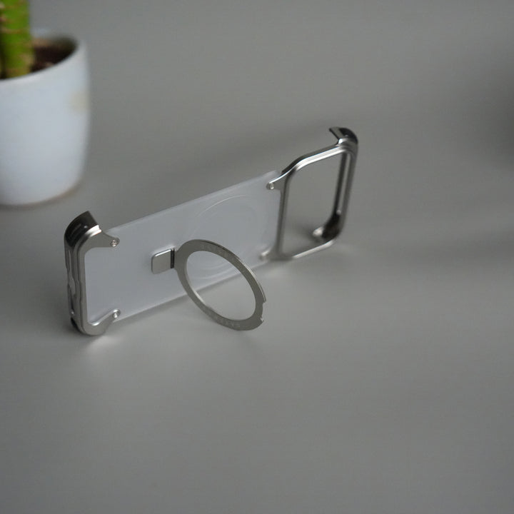 iPhone 17 Pro Frosted Frameless Metal Kickstand Case