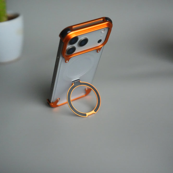 iPhone 17 Pro Frosted Frameless Metal Kickstand Case