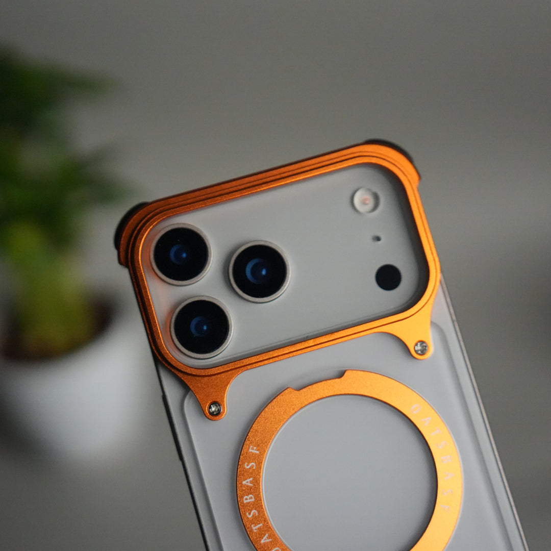 iPhone 17 Pro Frosted Frameless Metal Kickstand Case