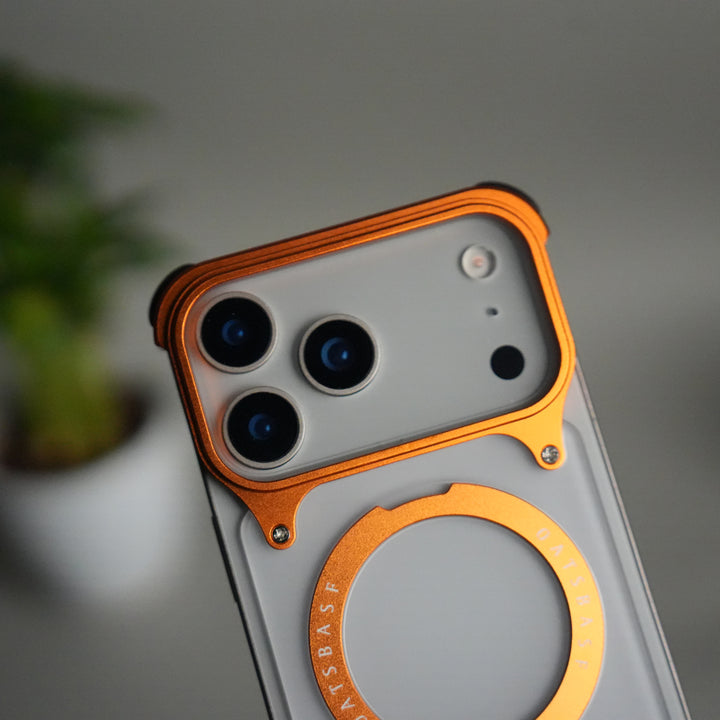 iPhone 17 Pro Frosted Frameless Metal Kickstand Case