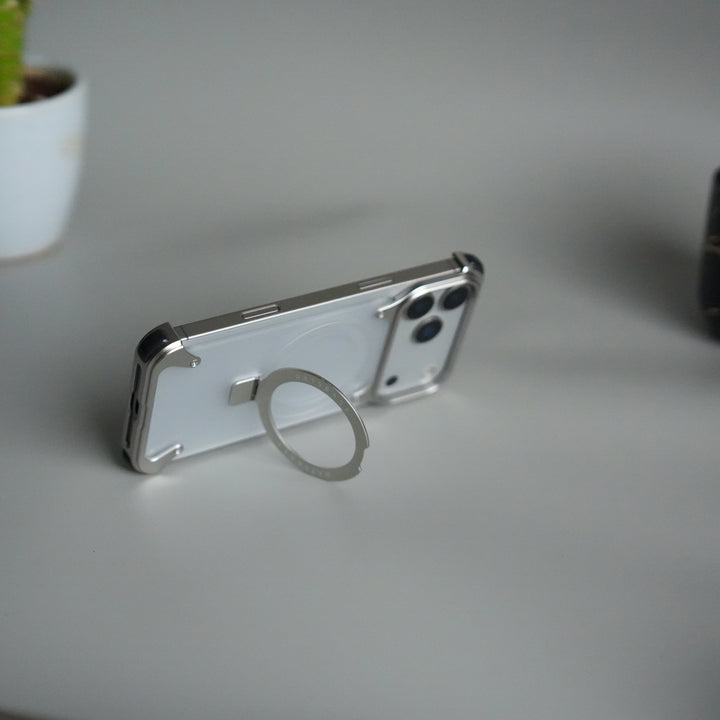 iPhone 17 Pro Frosted Frameless Metal Kickstand Case