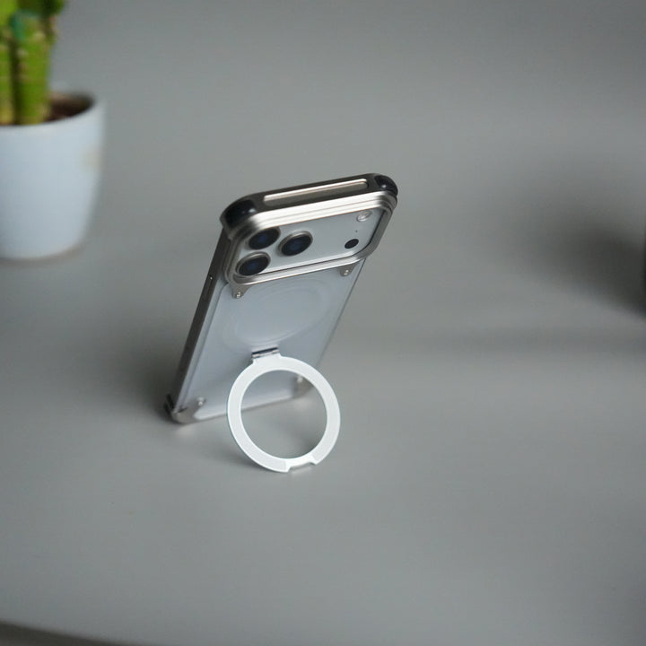 iPhone 17 Pro Frosted Frameless Metal Kickstand Case