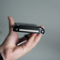 iPhone 17 Pro Max Leather Frameless Metal Kickstand Case