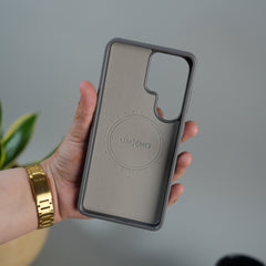 Galaxy S26 Ultra Leather Case | Luxury Metal Ring Stand Back Cover | Shockproof Protective Case