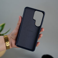 Galaxy S26 Ultra Leather Case | Luxury Metal Ring Stand Back Cover | Shockproof Protective Case