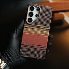 Premium Carbon Fiber Texture Striped Case For Galaxy S26 Ultra | Magsafe Protective Cover