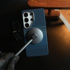 Premium Carbon Fiber Texture Striped Case For Galaxy S26 Ultra | Magsafe Protective Cover
