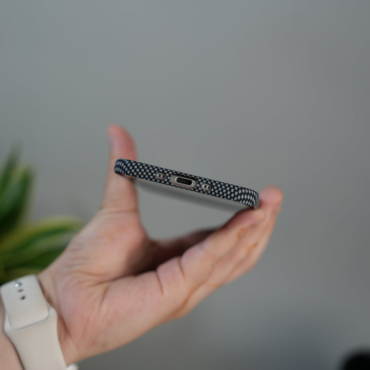 iPhone 17 Air Carbon Fiber Texture Design Hard Pc MagSafe Case Cover BlackDot